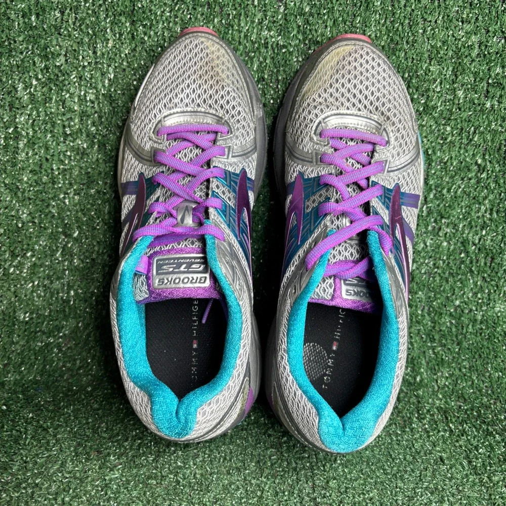 Brooks Adrenaline GTS 17 Running Athletic Training Sneakers Silver Women Sz 10.5